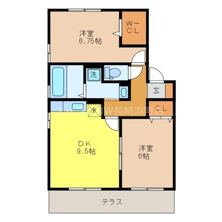 リビングタウン長与A棟の物件間取画像